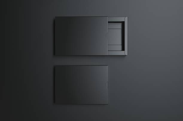 Blank sliding drawer box with thumb cut for branding presentation.